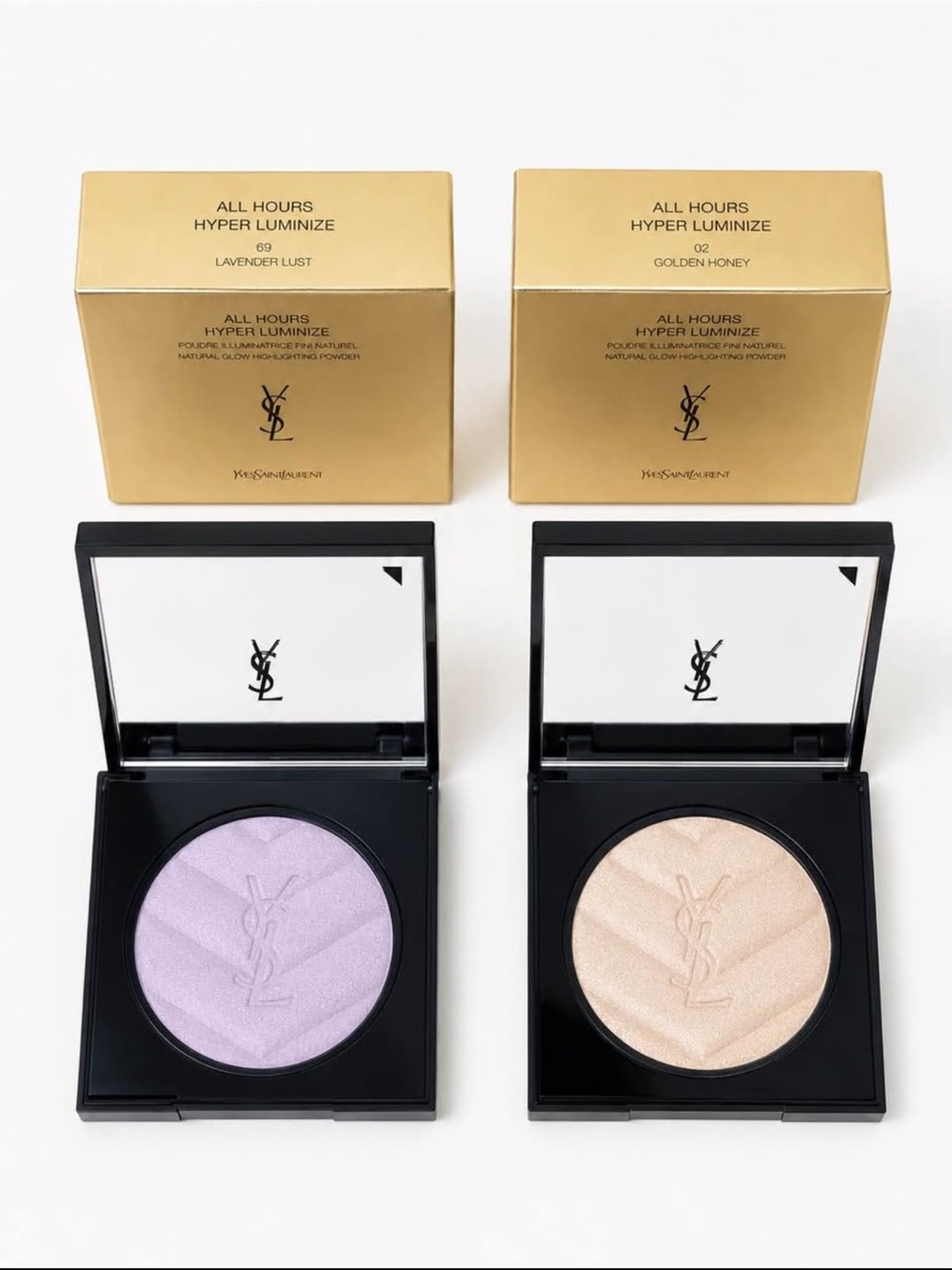 Yves Saint Laurent All Hours Hyper Luminize Highlighter Duo – Lavender & Golden